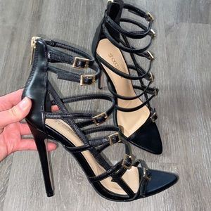 Strappy stiletto heels